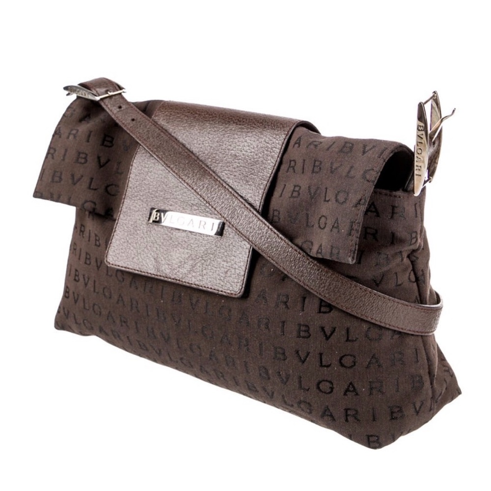 Bulgari Brown and Gold Leather Mania Bag